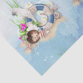 Kustblauwe katoenbloem tissuepapier (Detail)