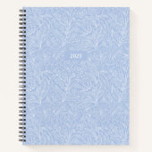 Kustblauwe kerstbloem gepersonaliseerd notitieboek (Voorkant)