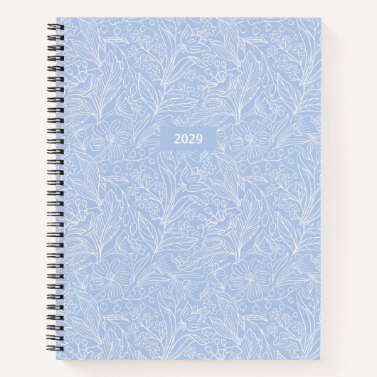 Kustblauwe kerstbloem gepersonaliseerd notitieboek (Voorkant)