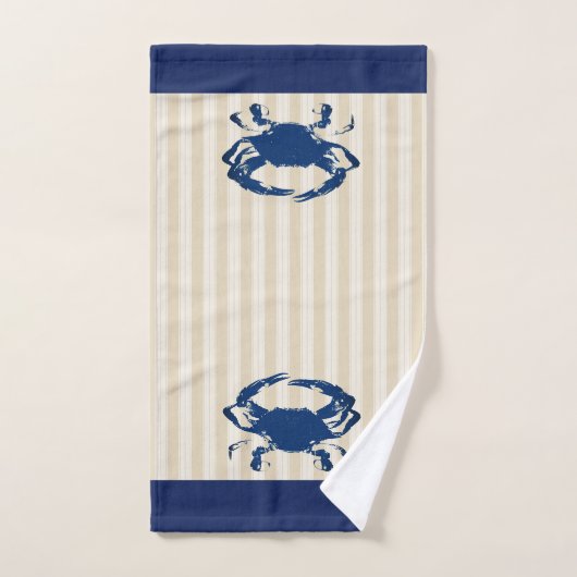 Kustblauwe krab & tapijtschelpen bad handdoek (Handdoek)