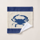 Kustblauwe krab & tapijtschelpen bad handdoek (Wasdoekje)