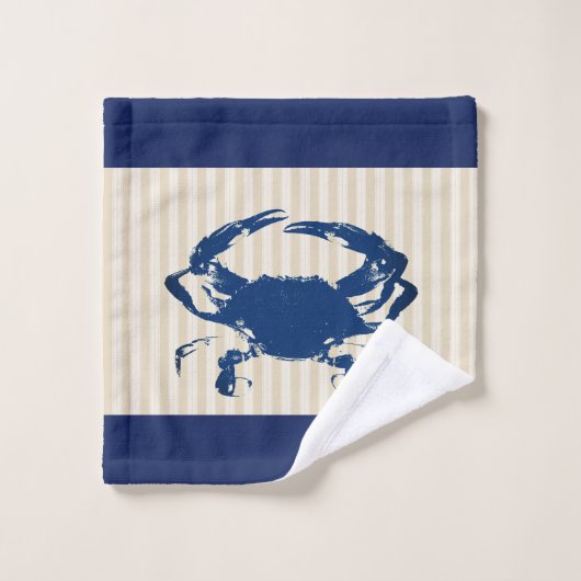 Kustblauwe krab & tapijtschelpen bad handdoek (Wasdoekje)
