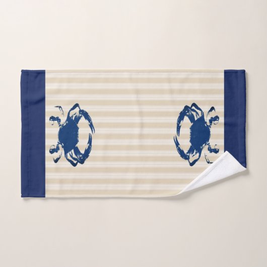 Kustblauwe krab & tapijtschelpen bad handdoek (Handdoek)