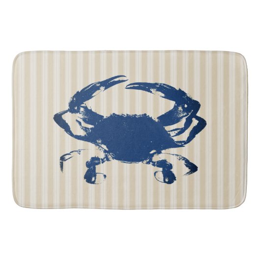 Kustblauwe krab & tapijtschelpen badmat (Voorkant)