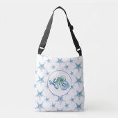 Kustblauwe octopus en Waterverf van Starfish Crossbody Tas (Voorkant)