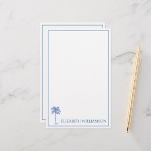 Kustblauwe palm palm boom gepersonaliseerd briefpapier
