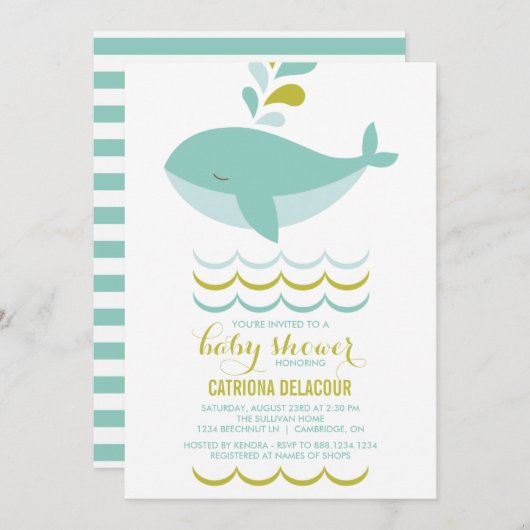 KUSTBLAUWE ROL HET IS EEN INVITATIE VAN HET BABY S KAART (Voorkant / Achterkant)