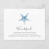 Kustblauwe Starfish Nieuwe mededeling voor thuisbe Briefkaart (Voorkant)