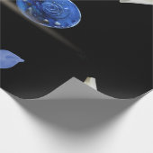 Kustblauwe vibes zwarte zeeschol unieke artsartike cadeaupapier (Hoek)