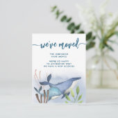 Kustblauwe walvis Nieuw adres Beweging Aankondiging (Staand voorkant)