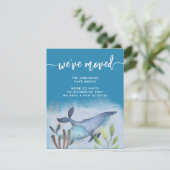 Kustblauwe walvis Nieuw adres Beweging Aankondiging (Staand voorkant)