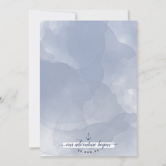 Kustblauwe Waterverf nautische gebeurtenis of brui Kaart (Achterkant)