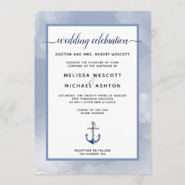 Kustblauwe Waterverf nautische gebeurtenis of brui Kaart