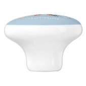 Kustblauwe waterverf Octopus, aangepaste naam Keramische Knop (Zijkant)