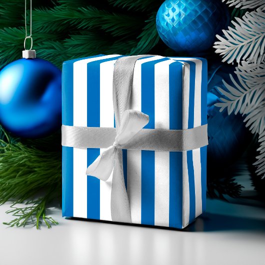 Kustblauwe Waterverf Seashell & Sripe Patroon Inpakpapier Vel