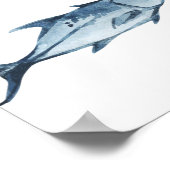 Kustblauwe Waterverf vis evenement welkomstbord Poster (Hoek)