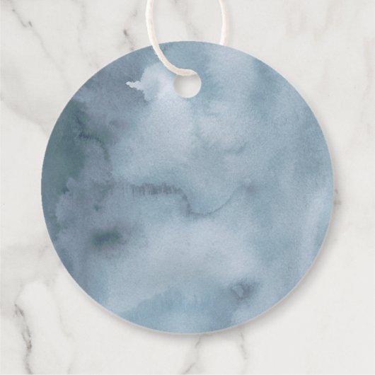 Kustblauwe Waterverf visweddenschap Bedankjes Labels (Achterkant)