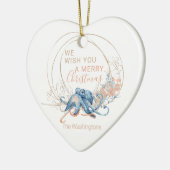 Kustblauwe waterverf voor thuisgebruik Octopus aan Keramisch Ornament (Links)