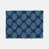 Kustblauwe zeeschelpen fleece deken (Voorkant (Horizontaal))