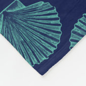 Kustblauwe zeeschelpen fleece deken (Hoek)