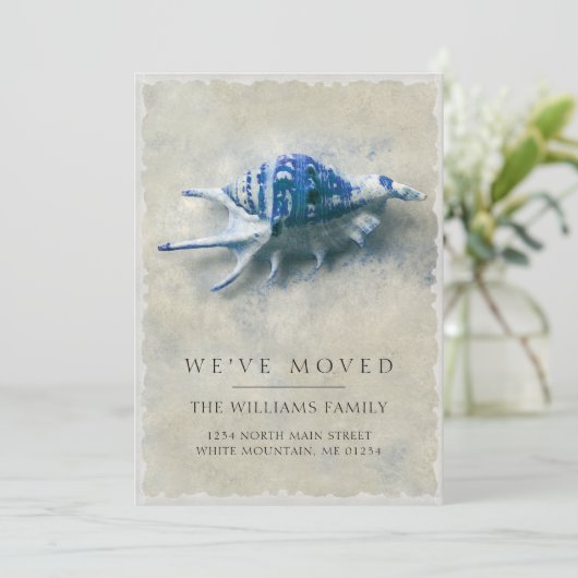 Kustblauwwitte Zeeslag Zand Beweging Aankondiging (Staand voorkant)