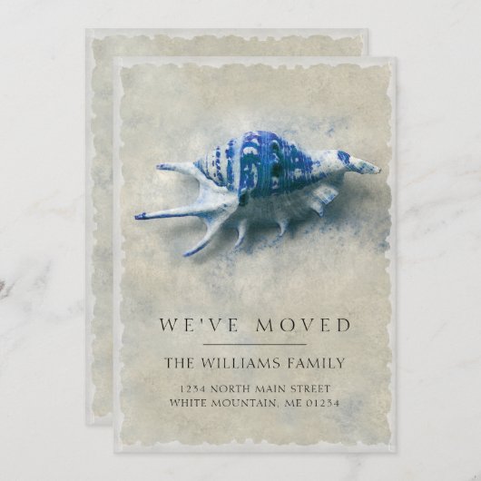 Kustblauwwitte Zeeslag Zand Beweging Aankondiging (Voorkant / Achterkant)