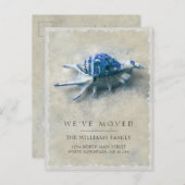 Kustblauwwitte Zeeslag Zand Beweging Aankondigingskaart (Voorkant / Achterkant)