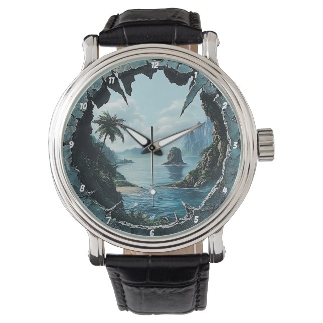 Kustblik" - Zee raamwerk Horloge (Voorkant)