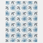 Kustbloei: Modern Abstract Bloemmotief Fleece Deken (Voorkant)