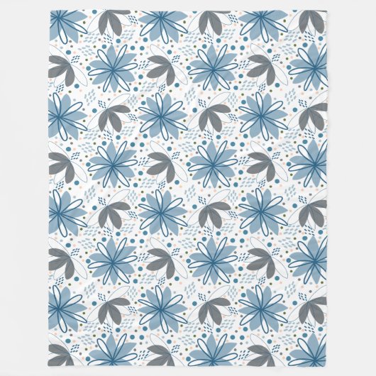 Kustbloei: moderne Abstracte bloemen Fleece Deken (Voorkant)