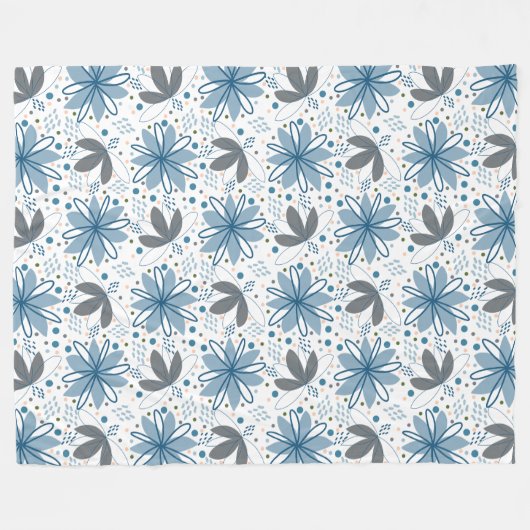 Kustbloei: moderne Abstracte bloemen Fleece Deken (Voorkant (Horizontaal))