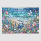 Kustbloem Blauwe Krab & Vlinders Decoupage  Tissuepapier (Voorkant)