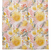 Kustbloemen in roze en geel douchegordijn (Voorkant)