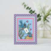 KUSTBLUEBIRD SCHEEPWERK, VERLIES VOGELS VALENTIJN FEESTDAGENKAART (Staand voorkant)