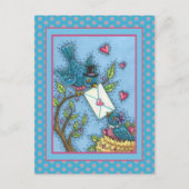 KUSTBLUEBIRD SCHEEPWERK, VERLIES VOGELS VALENTIJN FEESTDAGENKAART (Voorkant)