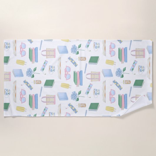 Kustboekenclub Summer Beach Reading Strandlaken (Voorkant)