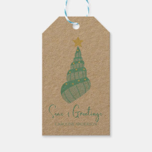 Kustbomen Zeeen en Groeten Shell Tree Gift Label Cadeaulabel
