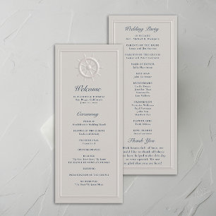 Kustboot Helm Faux Embossed Wedding Program