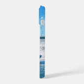 Kustboot wandkunst Minimalistische oceaanblauw iPhone 15 Case (Linkerkant)