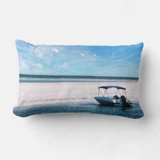 Kustboot wandkunst Minimalistische oceaanblauw Kussen
