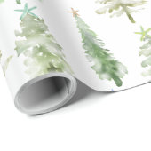 Kustbos dennen met zeesterren Kerstmis Cadeaupapier (Rol Hoek)