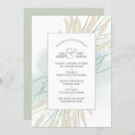 Kustbotanische bruiloft uitnodiging