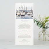 Kustboten bij Harbour Seascape Bruiloft Menu Kaart (Staand voorkant)
