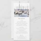 Kustboten bij Harbour Seascape Bruiloft Menu Kaart (Voorkant)