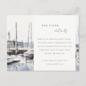 Kustboten bij Harbour Seascape Trouwgegevens Informatiekaartje (Voorkant)