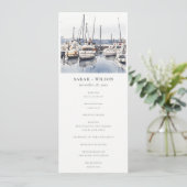 Kustboten bij Harbour Seascape Trouwprogramma Kaart (Staand voorkant)