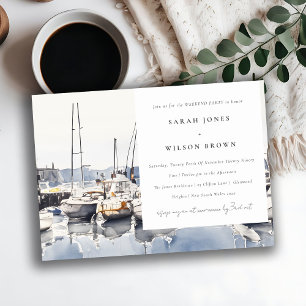 Kustboten bij haven zeelandschap weekendfeest kaart