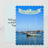 Kustboten op de baai van Zeeen in de groet Feestdagenkaart (Voorkant / Achterkant)