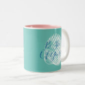 Kustbout van je eigen witte zeeschildpad tweekleurige koffiemok (Voorkant rechts)