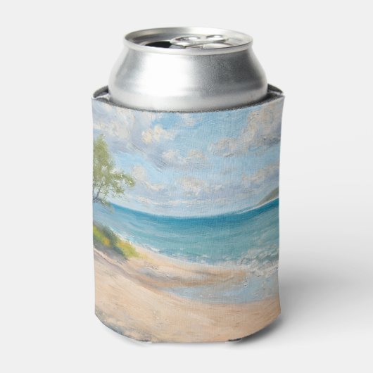 Kustbries Fijne Kunst Strandprint Blikjeskoeler (Blikje Voorkant)